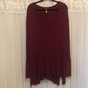 🌻🌻 Free People Long Waisted Red Shirt